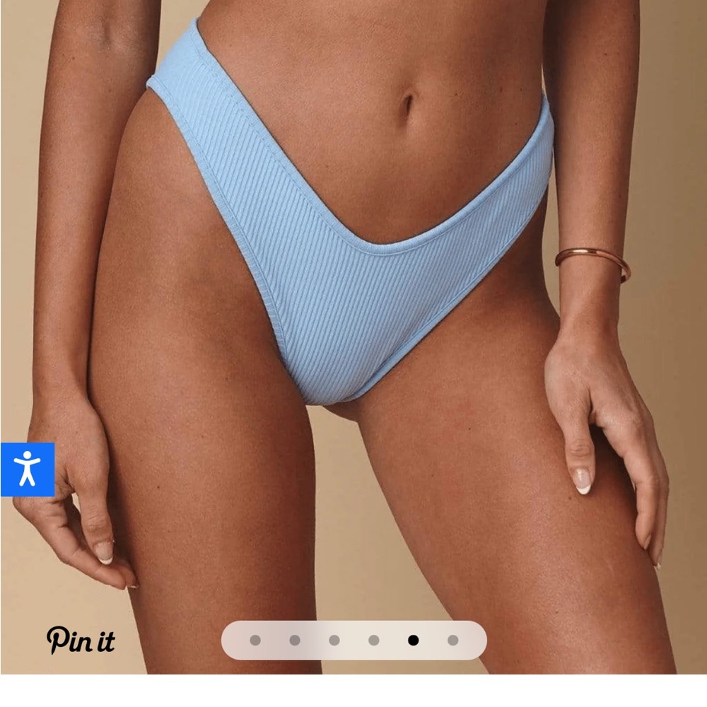 New Montce Lulu bikini bottom in Peri Rib